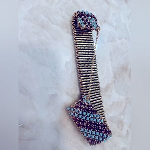 1920s bracelet -turquoise and synthetic rubies